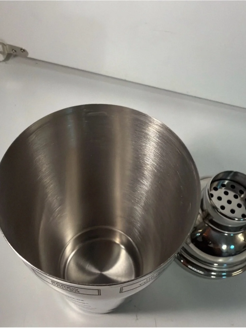 Stainless Steel Cocktail Shaker with Black Cap - Classic Bar Accessory